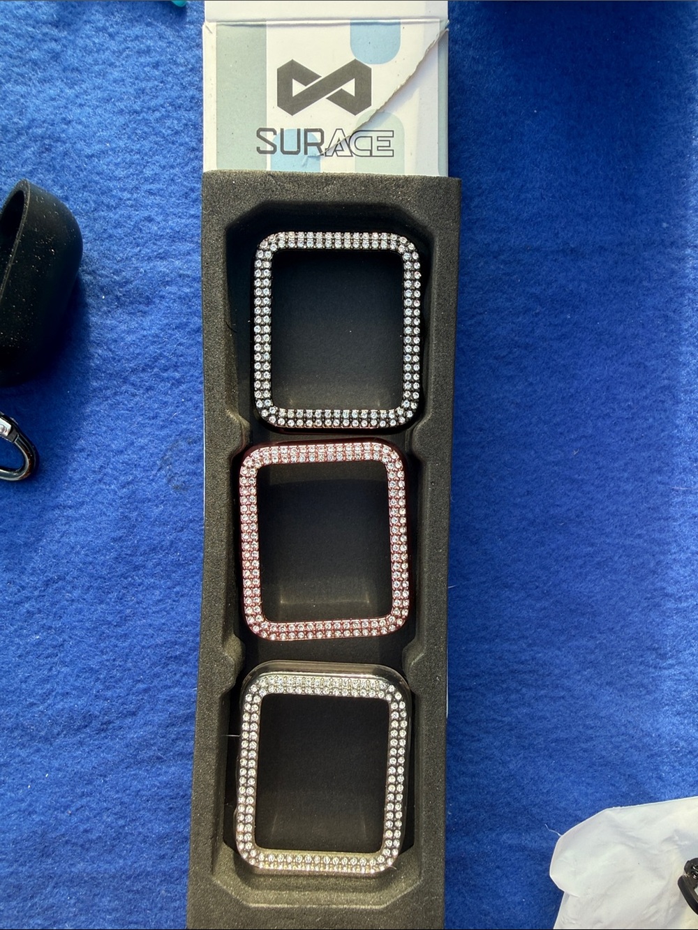 SURACE Bling Apple Watch Bumper Set - Black, Rose Gold, Silver